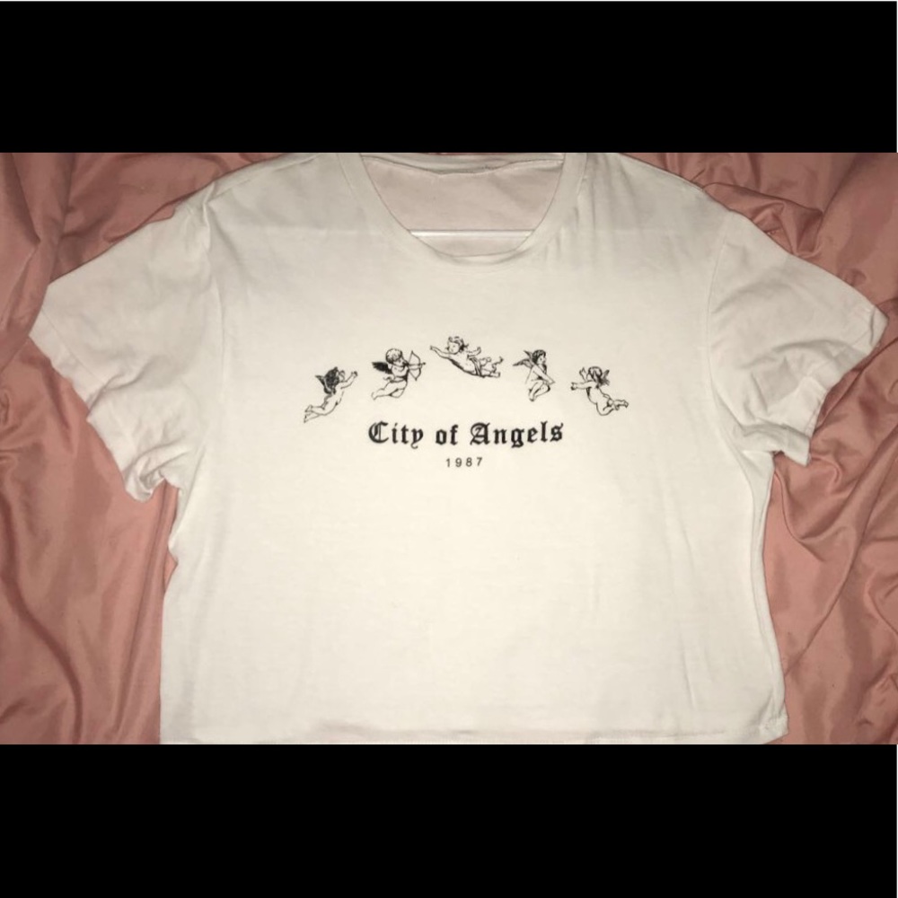 baby angels white crop top